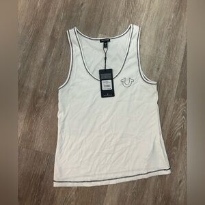 True Religion Women's Contrast Stitch Classic Tank Top L